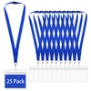 25-Pack Blue Breakaway Lanyards with Large Horizontal Waterproof Badge Holders,