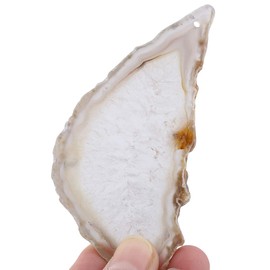 Mookaitedecor 12 Pieces Natural Geode Agate Disc Pendants for Jewellery Making Irregular Polished Top Drilled Cut Agate Plates, NA