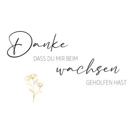 1 Premium Card Greeting Card for Teacher Educator, 10.5 x 14.8 cm with 1 Natural Envelope - Thank You for Helping Me Grow, Folding Card, Elegant Premium Paper