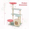 PETSITE 49 Inch Flower Cat Tree, Modern Multi-Level Cute Cat