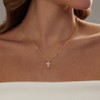 Luxval Cross Necklace for Women 18k Gold Plated Pearl Necklace