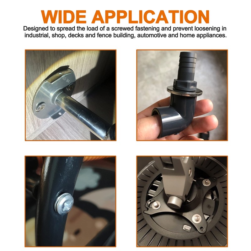 ISPINNER 190pcs 304 Stainless Steel Flat Washers Assortment Kit, 8