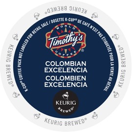 Timothy's World Coffee, Colombia Excelencia, K-Cup Portion Pack for Keurig K-Cup Brewers, 24-Count