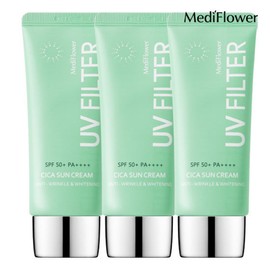 Mediflower 메디플라워 유브이 필터 선크림 50mlx3 골라담기 유기자차 무기자차 혼합자 Mediflour UV Filter Sunscreen 50ml x 3 Choose Your Own Organic and Inorganic Mixed Sunscreen