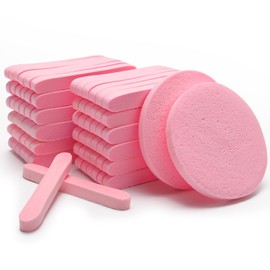 84 Pcs Facial Sponge Compressed, Luxiv Face Cleansing Sponge for Estheticians Compressed Makeup Sponge Round Wash Face Sponges for Women Compress Exfoliating Removal Sponge (Pink)