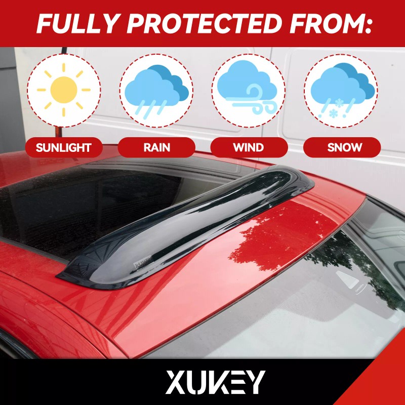 XUKEY Universal38.5" Moonroof Visor Window Top Sunroof Wind Deflector Rain