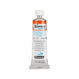 Schmincke - NORMA® Blue, 21306009, Finest Water-soluble Artist Oil Paints, Highly Pigmented, Non-fading, Vegan, Vermilion Red Light - 35 ml