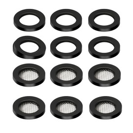 6 Pack Shower Filter Gasket + 6 Pack Rubber Washer, 3/4" for 1/2" Fixed Shower Head/Handheld Shower Hose Connector, Creates A Seal to Prevent Leakage