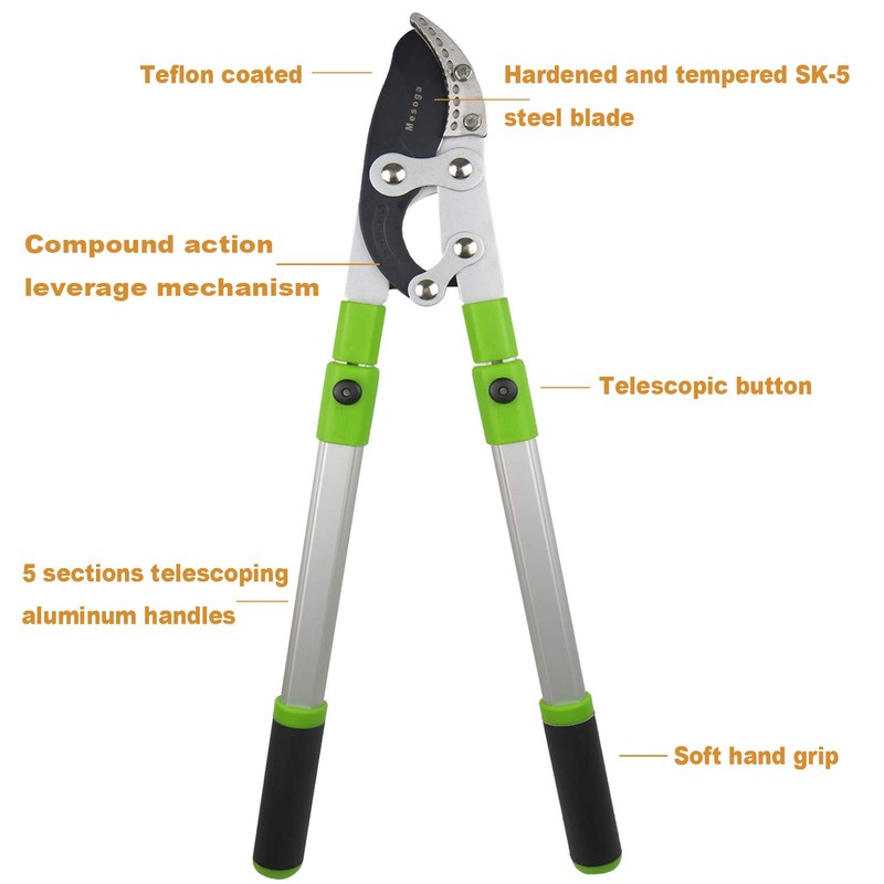 Mesoga Heavy Duty Anvil & Bypass Lopper with Telescopic Handle