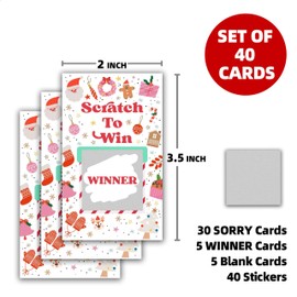 Christmas Scratch Off Cards, Xmas Party Scratch Games Adults Groups, Winter Holiday Party Games For Christmas Party, A05