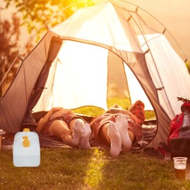 Relaxdays Water Canister with Tap, 10 Litres, Plastic, BPA-Free, Screw Lid, Handle, Camping Canister, White/Orange