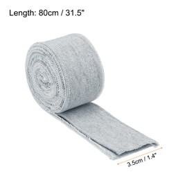Rebower 1.5 Inch Elastic Cuffs for Sewing Knitted Ribbed Cotton Fabric Sleeves Waistband Ribbed Trim, [for Cloth, DIY Craft] - 2.6ft/ Grey/ 2pcs