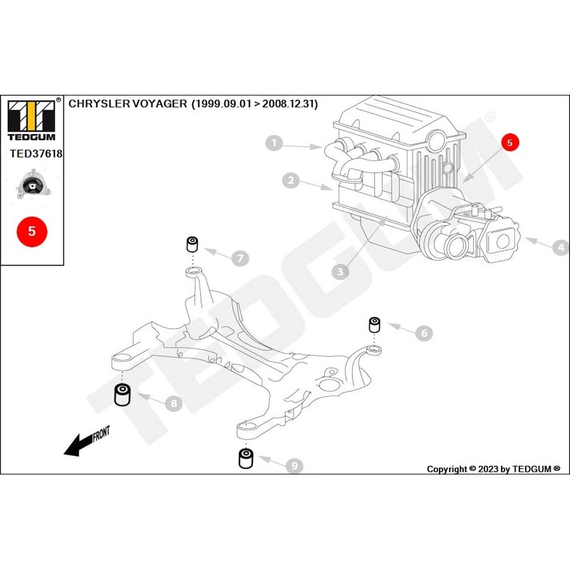 TEDGUM TED37618 Bearing, Engine Suspension & Gear Bearing, Engine Suspension