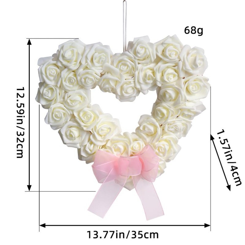 Valentine's Day Wreath Heart Shaped Wreath Rose Wreath Artificial Garland