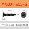 MOOPW Flat Head Wood Screws - Stainless Steel 304 Black
