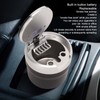 Portable Car Ashtray Mini Silver Edge Fire Prevention Smokeless Auto