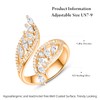 praymos Rose Gold Rings for Women Angel Wings Cubic Zirconia