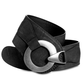 Caspar GU243 Women's Wide Waist Belt, black