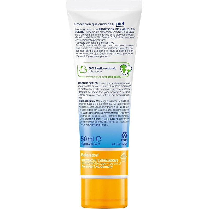 Protector Solar Facial NIVEA SUN Control Brillo Tono Claro, Cobertura