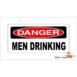Sticker Tiger Danger Men Drinking Off Road Window Toolbox Garage Bumper Sticker / Decal