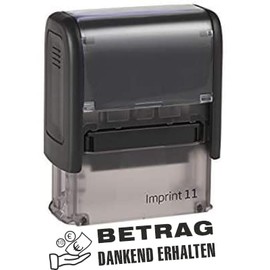 Kaufhaus2010 Self-Inking Imprint 2/Warehouse Text - Receive Amount Thank You - Office Stamp for Labelling Documents 46 mm Long