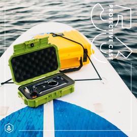 Evergreen 56 Waterproof Dry Box Protective Case with Pick & Pluck Foam - Travel Safe/Mil Spec/USA Made - for Cameras, Phones, Camping, Fishing, Hiking, Water Sports, Knives, Survival (Orange)