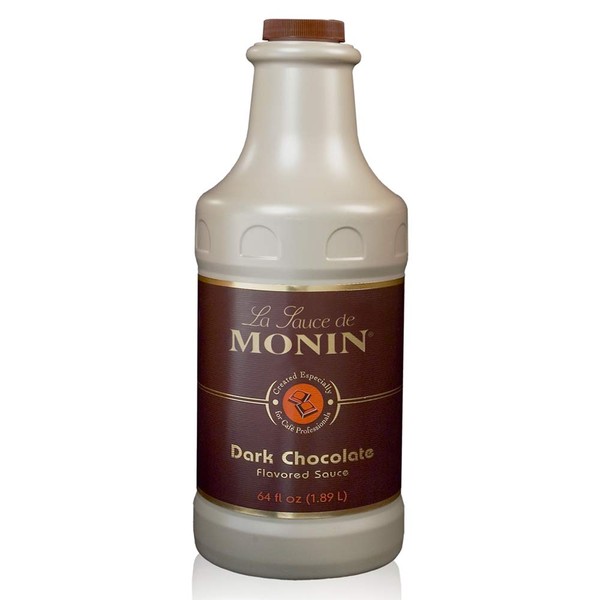 Monin - Gourmet Dark Chocolate Sauce, Velvety and Rich, Great for Desserts, Coffee, and Snacks, Gluten-Free, Non-GMO (64 Ounce)