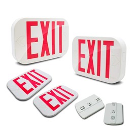 LS Pro [2-Pack] SMD LED Exit Sign Emergency Light Double Face with Battery Back-Up/Red Letter, UL Listed, AGG2681