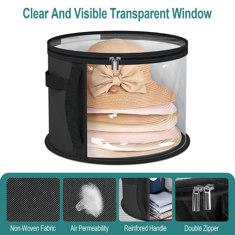 Clear Hat Storage Bag, Holds up to 7 Caps Cowboy