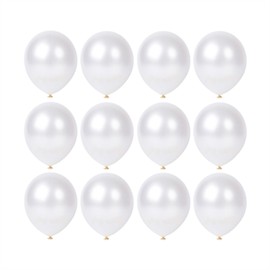 12 inch Pearl White Latex Balloons, 60 pcs Thick Pearl White Balloons for Party Decorations (12inch Pearl white)