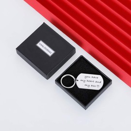 VANLOVEMAC National Boyfriend Day Gifts Funny Keychain for Boyfriend Boo Basket Stuffers for Him Her Sweetest Day Gifts Valentines Birthday Gift for Husband Wife You Have My Heart Key Chains