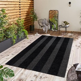 Goasis Lawn Artificial Grass Customized Sizes 1 x 41 Feet, Fake Grass Black-Gray Zebra Stripe Outdoor Rug Mat, 0.8" Pile Height Astroturf Carpet for Landscape, Balcony, Roof, Garden, Park