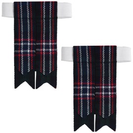Allsafe Traders Scottish Tartan Kilt Flashes with Elastic Adjusters (Scottish National)