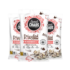 Sweet Chaos Black and White Drizzled Popcorn | Naturally Flavored Gourmet Popcorn Snack | Sweet & Salty Kettle Corn | 5 Ounce