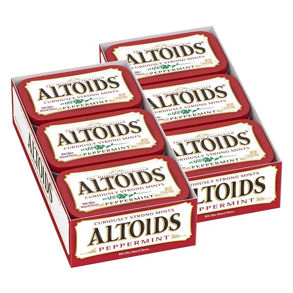 ALTOIDS Classic Peppermint Breath Mints, 1.76-Ounce Tin (Pack of 12)