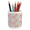 Ambesonne Valentines Pencil Pen Holder, Romantic Abstract Pattern with Hearts
