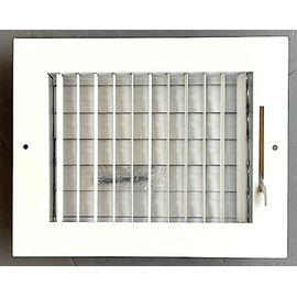 8" x 6" Adjustable Blade Sidewall Ceiling Register Vent Cover Diffuser Heavy Duty Stamped Steel (Outside Dimension 10" x 8")