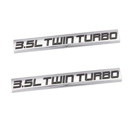 2-Piece 3.5L Twin Turbo Emblem Badge Metal Decal Fender Trunk Badge Fit for Trunk Hood Door