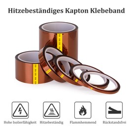Misuyue 25 mm Kapton Tape, Antistatic Heat Resistant Tape up to 300°C, 33 m / 108 ft Polyimide Insulation Tape for 3D Printer Soldering, Sublimation, Electronic Circuit Boards (Brown)
