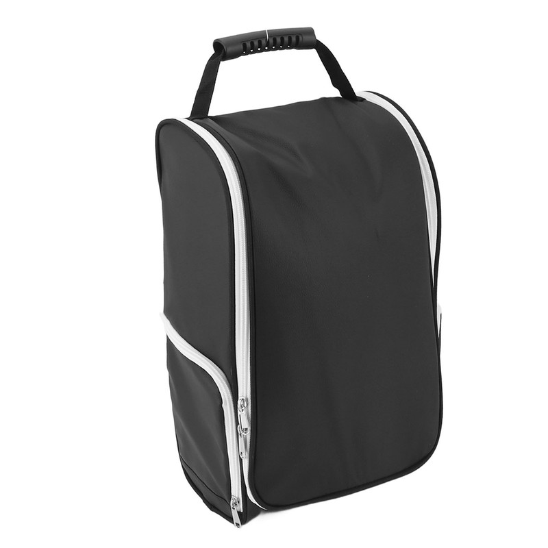 Golf Shoe Bag Convenient PU Leather Black Waterproof Dustproof Sport