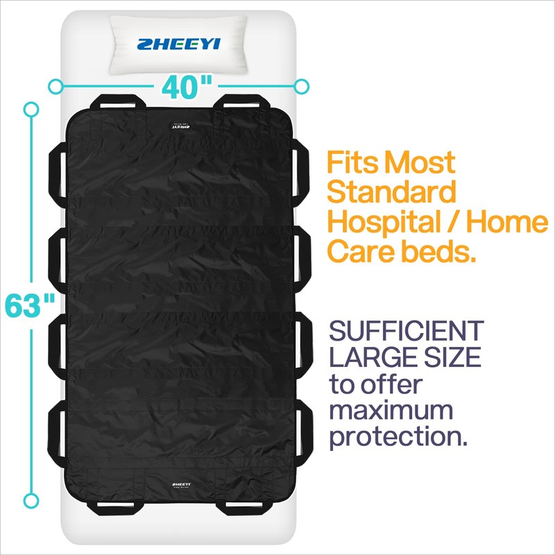 ZHEEYI Bed Positioning Pad with Reinforced Handles 63" x 40"