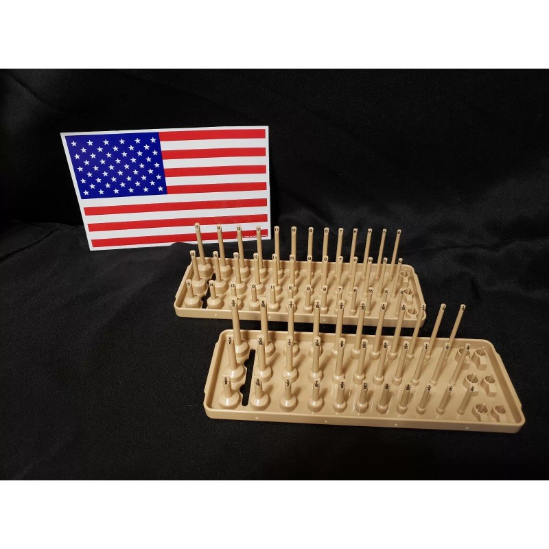 Hansen 4 Pc- 3 Row Socket Organizer Metric SAE Storage Rack 1