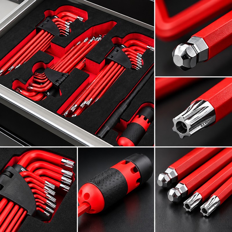 30-Piece Hex & Torx Key Set for Repairs – Long-Arm