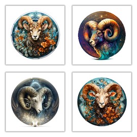 XERE 20 Pcs Aries Zodiac Sign Stickers, 2.5" Vinyl Decal Sticker for Laptop, Phone, Water Bottle, Car, Journaling Notebooks, Sketchbook, Bookmark Making, Junk Journal, Scrapbook Art Supplies