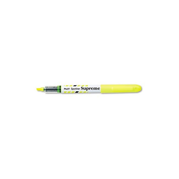 Spotliter Supreme Highlighter, Chisel Tip, Fluorescent Yellow Ink, 12/Pk