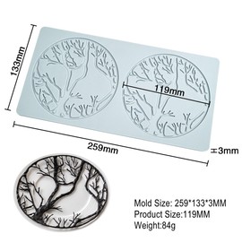 TUKE Leaf Molds DIY Ring Tree Forest Silicone Baking Molds Tuile Molds, Hollow 3D Fondant Lace Chocolate Candy Molds for Baking (Tree Forest G 10.36x5.32x0.12inch)