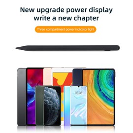 Generic Tablet Stylus Pen, Magnetic Adsorption, Capacitive Stylus with Removable Nibs, Top Touch Switch, Type C Charging, Fast Accurate Response, Compatible with iOS and Android