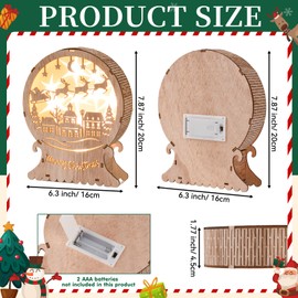 DAOUZL Christmas Decoration, Wooden Christmas Decoration, Illuminated Indoor, LED Christmas Decoration Wood, LED Elk Light, Luminous Christmas Decoration, Christmas Decoration, Window Standing,