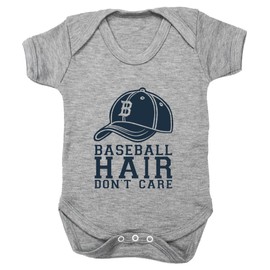 Hippowarehouse Baseball Hair, Don’t Care baby vest bodysuit (short sleeve) boys girls