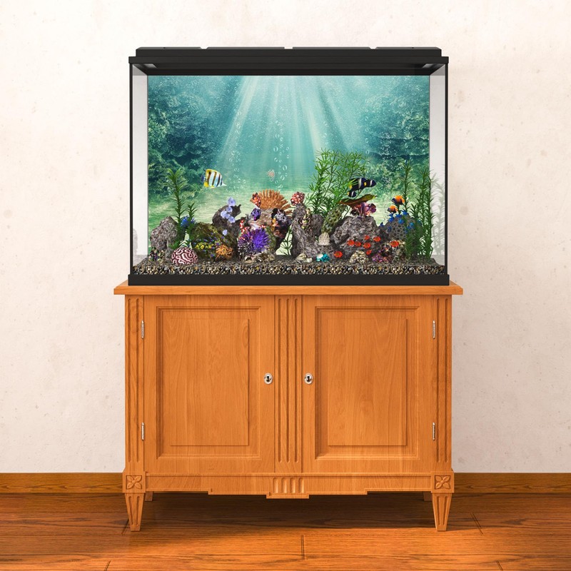 MIRRORANG 91x41cm Aquarium Background Aquatic Plant Bubble Underwater Ocean Floor